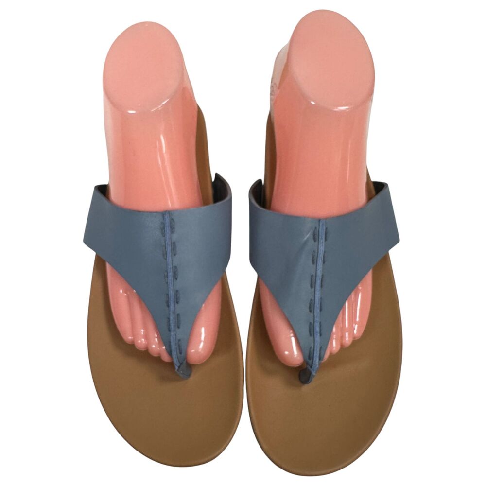 The Sak Everly Blue Leather Flip Flop Sandals Size 10 NEW without Tags - Picture 7 of 8